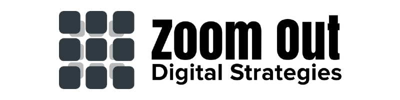 Λογότυπο zoom-out digital marketing greek company logo